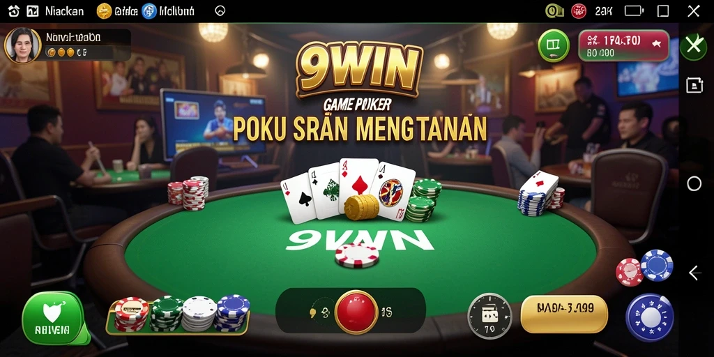 Tampilan menarik dari gameplay Poker di 9WIN.