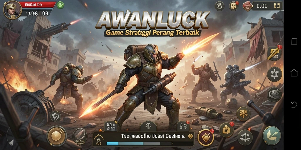 Tampilan gameplay epik di AWANLUCK saat bertempur.