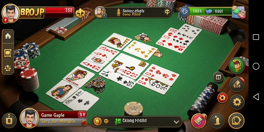 Screenshot BROJP menampilkan gameplay seru Gaple yang menarik.