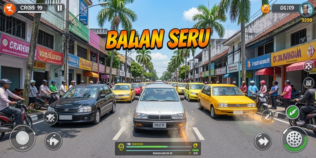 Tampilan seru gameplay balapan yang intens di CRS99.