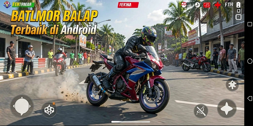 Gameplay seru balap motor di F7F7 dengan trek yang menantang.