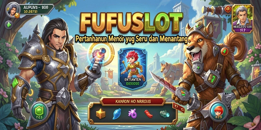 Tampilan gameplay FUFUSLOT yang menarik dalam pertahanan menara.