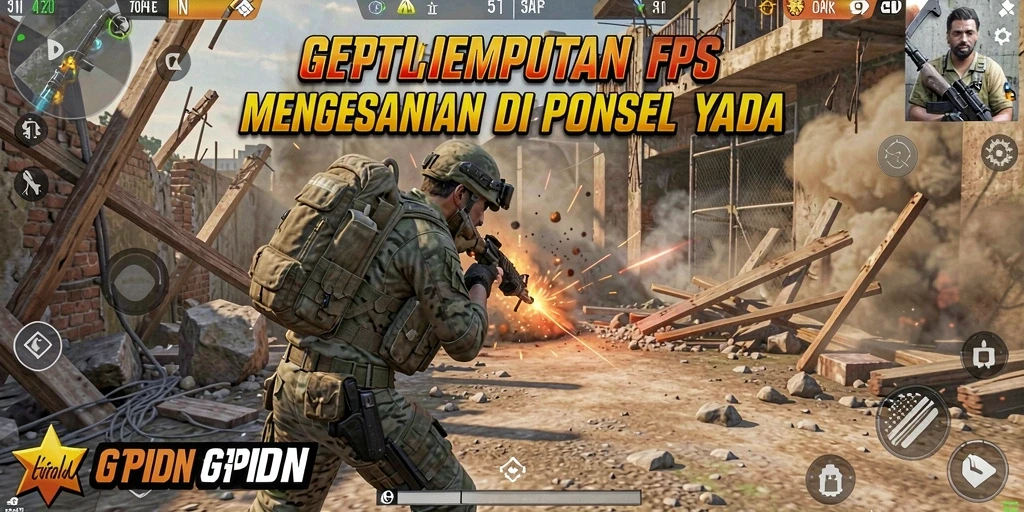 Tampilan dinamis action FPS di GTPIDN dengan grafis yang luar biasa.