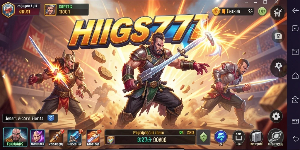 Screenshot utama HIGGS777 menampilkan aksi seru dalam gameplay.