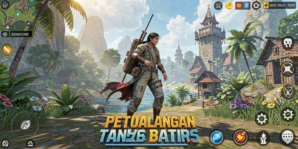 Tampilan gameplay menakjubkan dari IDNSCORE di dunia terbuka.