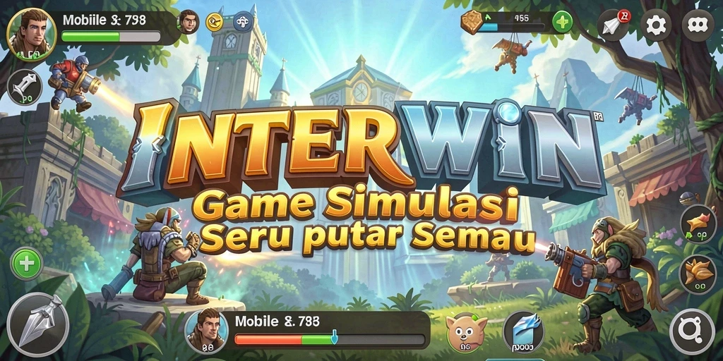 Tampilan gameplay seru INTERWIN yang menampilkan simulasi interaktif.