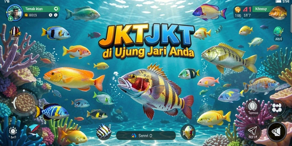 Gameplay seru JKTJKT saat menembak ikan dengan beragam senjata.