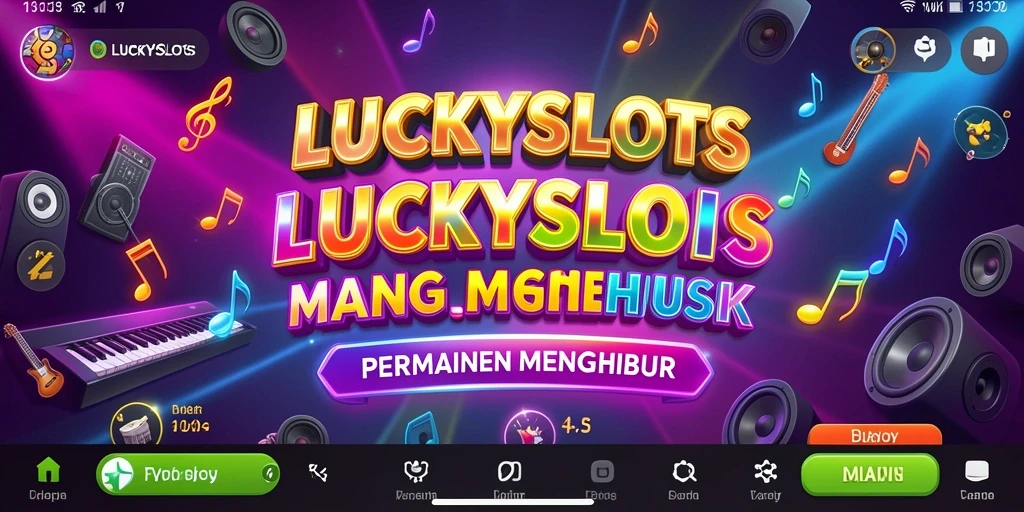 Tangkapan layar gameplay <strong>LUCKYSLOTS</strong> dengan musik yang menghibur.