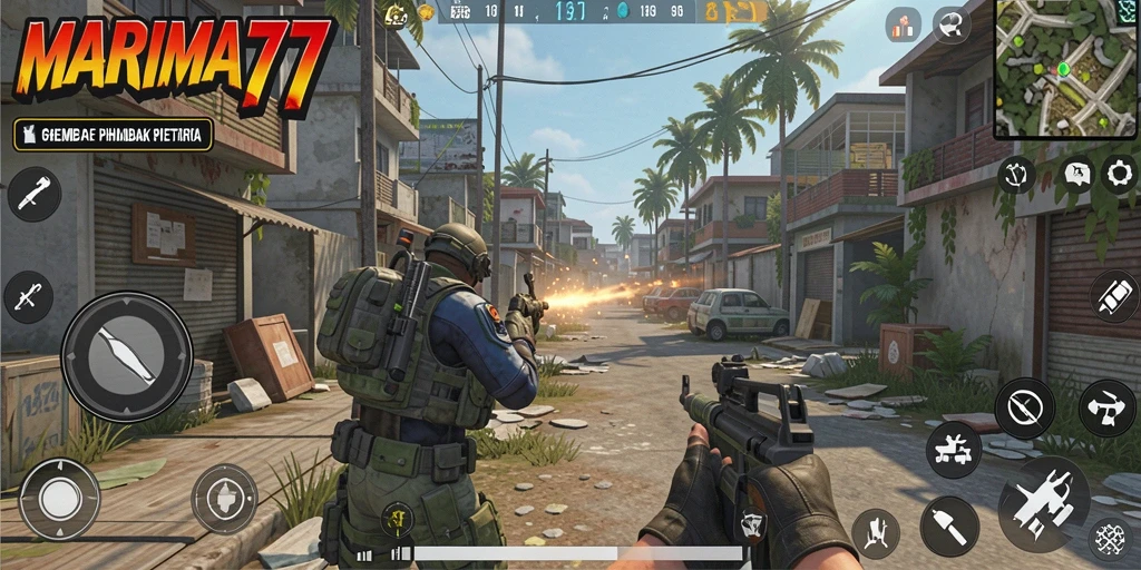 Screenshot gameplay seru dan mendebarkan dari MARIMA77.
