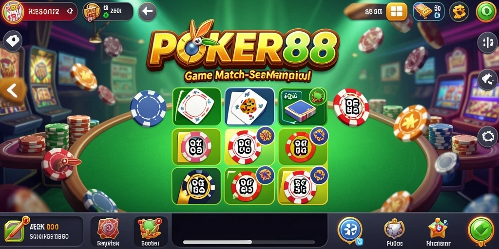 Screenshot POKER88 menampilkan aksi permainan Match-3 yang mendebarkan.
