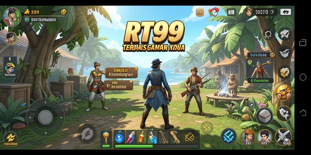 Tangkapan layar gameplay RT99 yang menggambarkan simulasi kehidupan yang menarik.