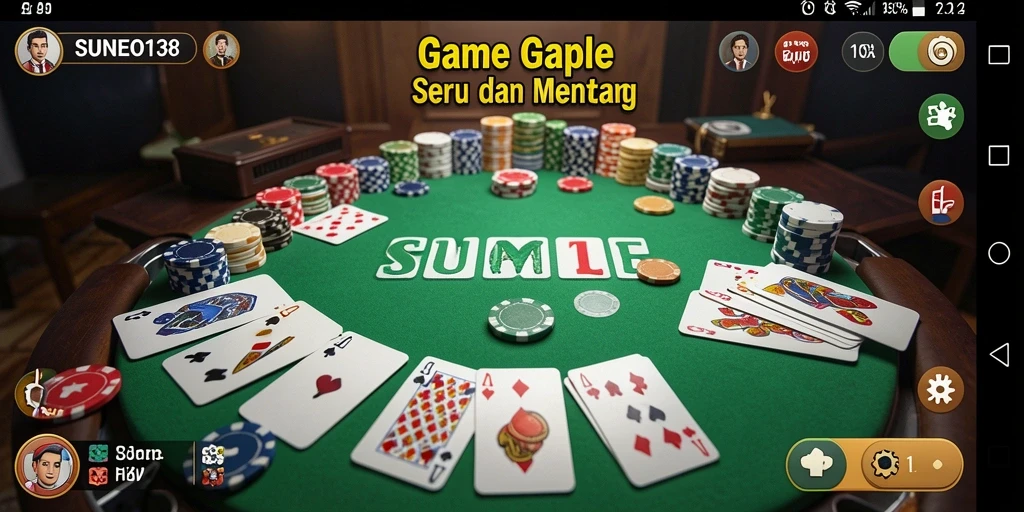 Tampilan gameplay seru SUNEO138 dengan suasana Gaple yang menantang.