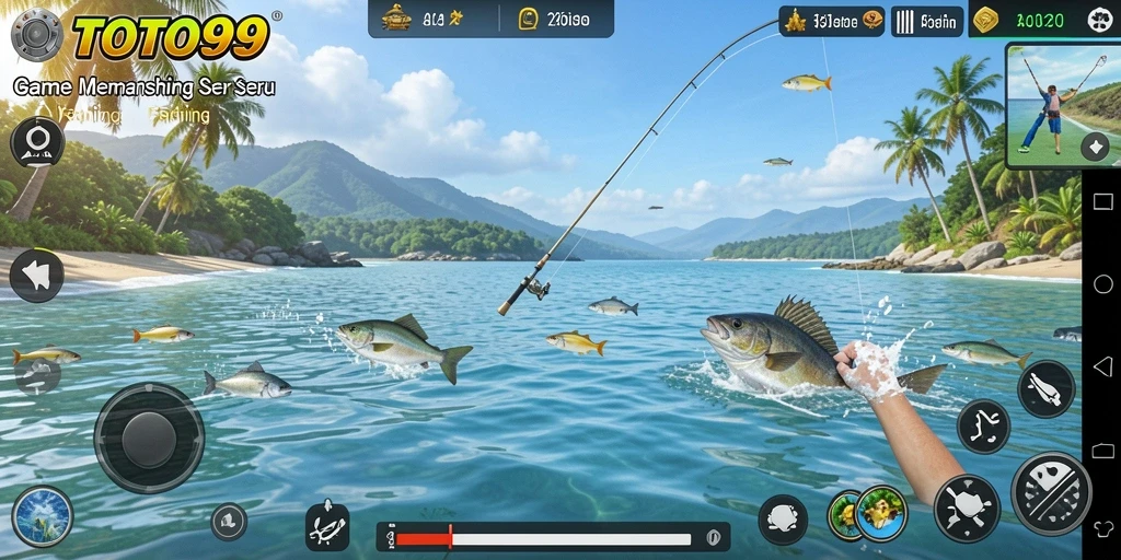 Gameplay TOTO99 yang menarik saat memancing di laut.