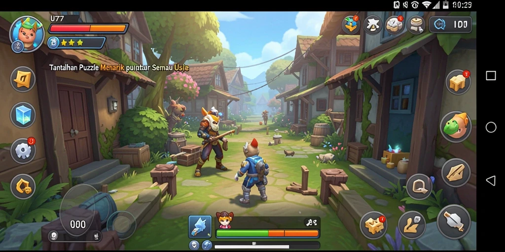 Tampilan gameplay UT77 yang penuh warna dan menantang.