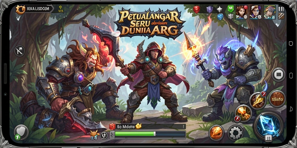 Tampilan epik gameplay V21 dalam genre ARPG yang mendebarkan.